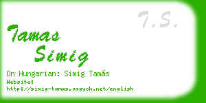 tamas simig business card